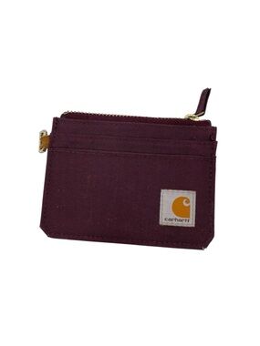 Carhartt Womens Zippered Card Keeper Wallet Purple Nylon Duck Canvas 4.5" x 3.5"